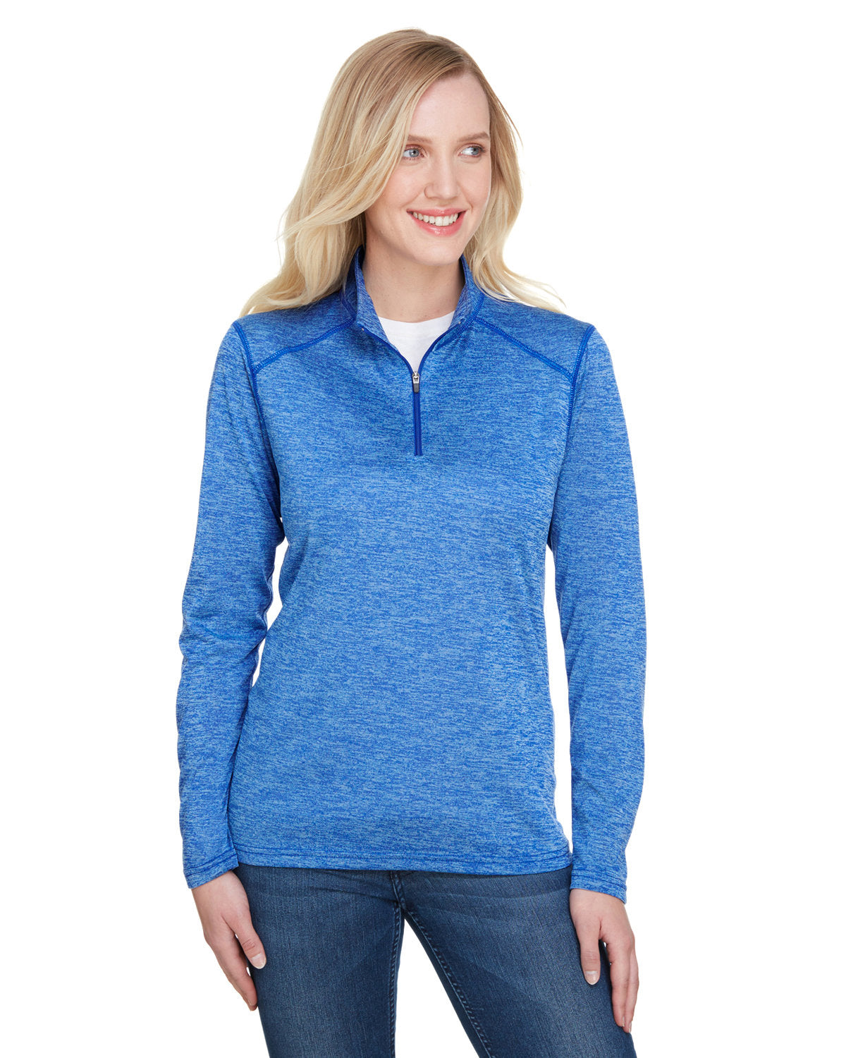 Ladies' Tonal Space-Dye Quarter-Zip - Apparel Globe