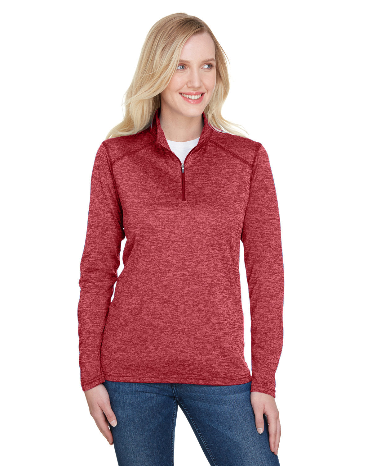 Ladies' Tonal Space-Dye Quarter-Zip - Apparel Globe