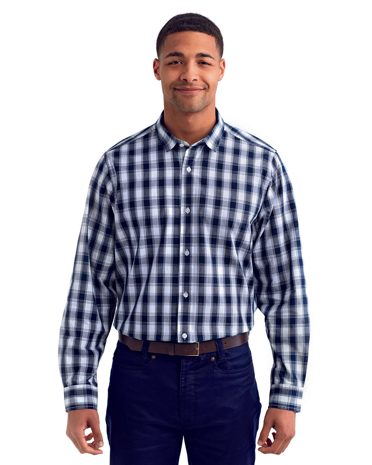 Artisan Elegance: The Men's Mulligan Check Long-Sleeve Cotton Shirt from the Artisan Collection by Reprime