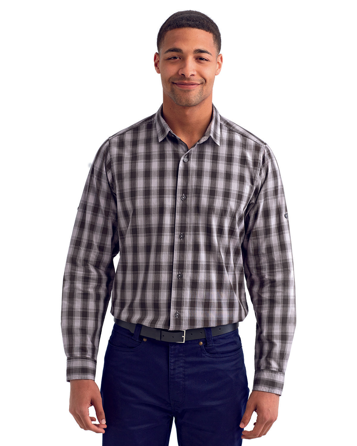 Artisan Elegance: The Men's Mulligan Check Long-Sleeve Cotton Shirt from the Artisan Collection by Reprime