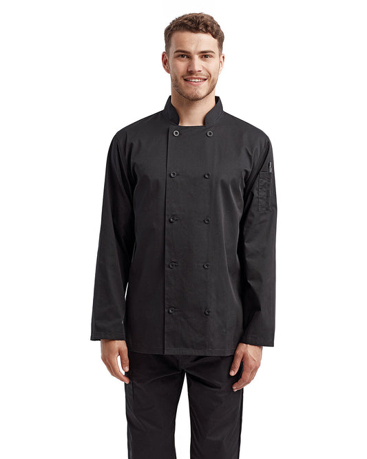 Artisan Radiance: The Unisex Long-Sleeve Sustainable Chef's Coat from the Artisan Collection by Reprime