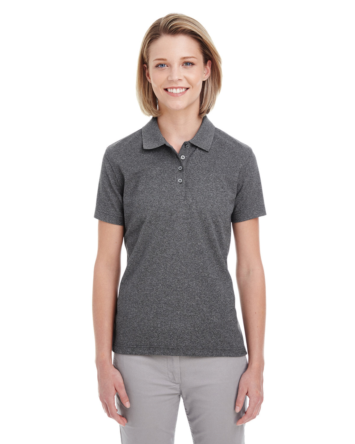 Elegance Redefined: UltraClub Ladies' Heathered PiquÃ© Polo