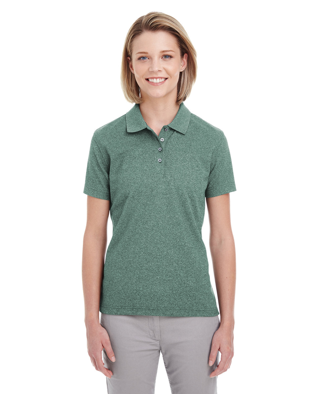 Elegance Redefined: UltraClub Ladies' Heathered PiquÃ© Polo