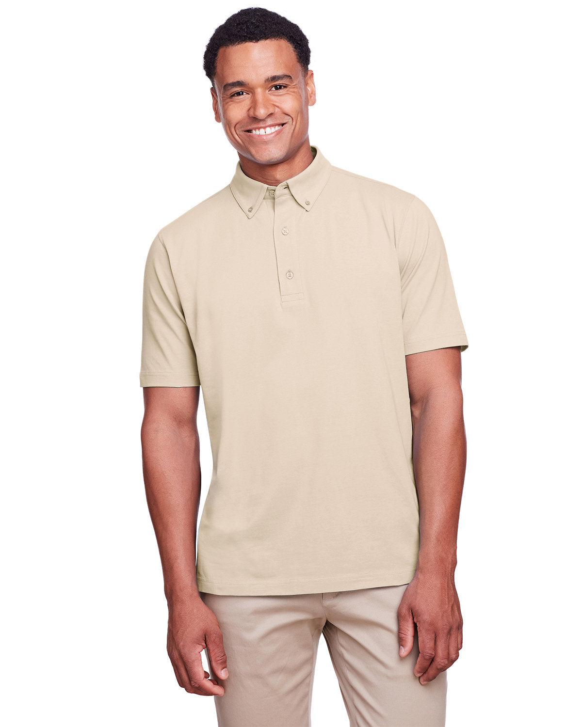 Dynamic Comfort: UltraClub Men's Lakeshore Stretch Cotton Performance Polo