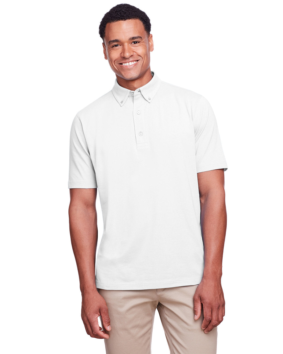 Dynamic Comfort: UltraClub Men's Lakeshore Stretch Cotton Performance Polo
