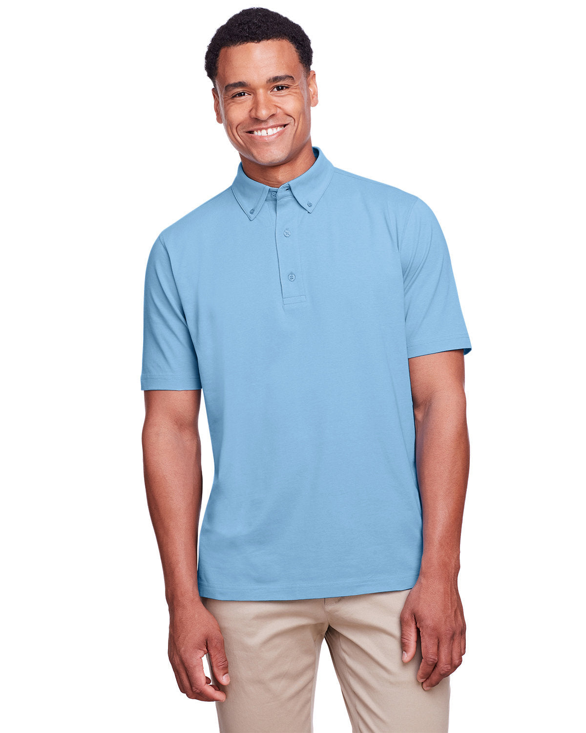 Dynamic Comfort: UltraClub Men's Lakeshore Stretch Cotton Performance Polo