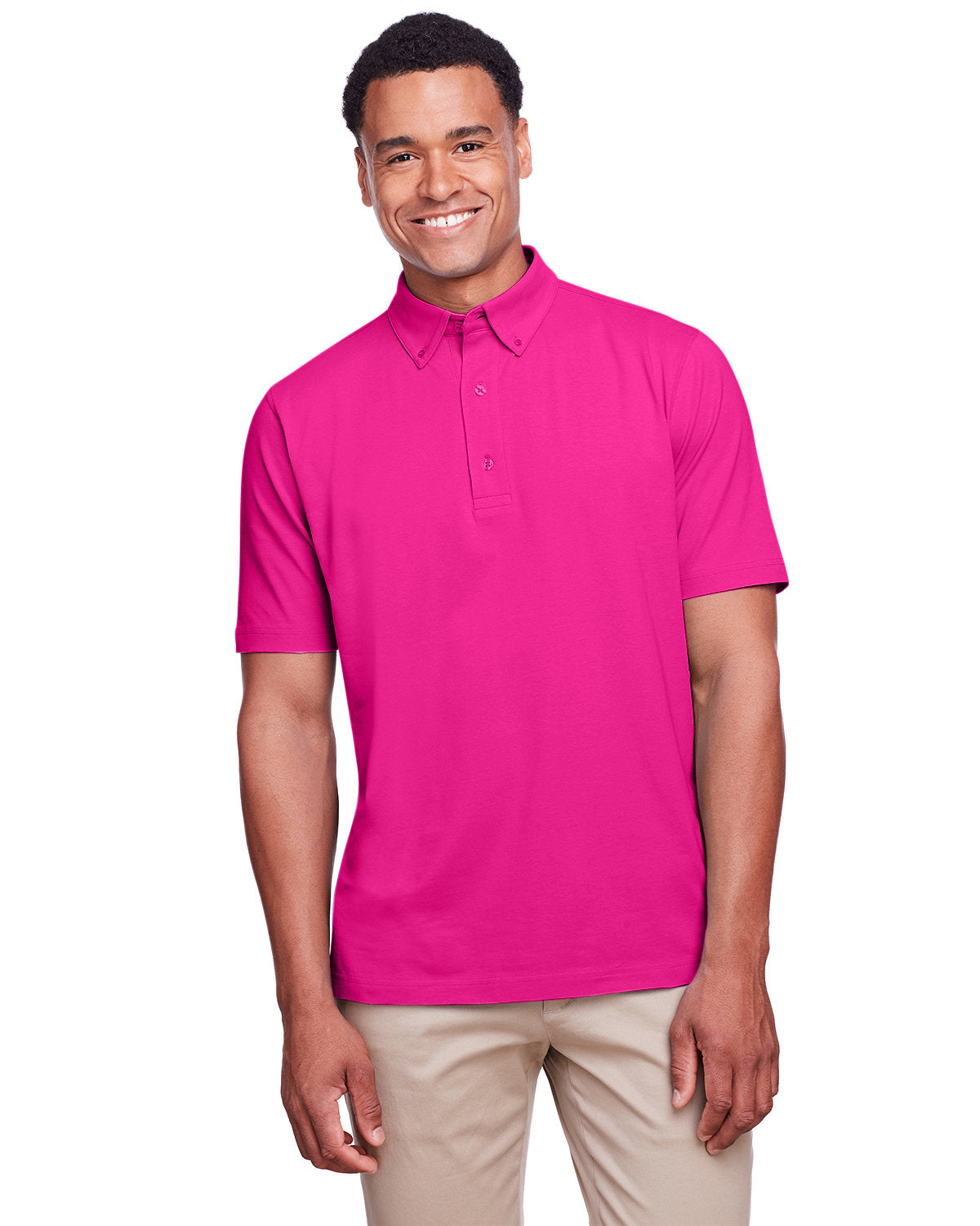 Dynamic Comfort: UltraClub Men's Lakeshore Stretch Cotton Performance Polo