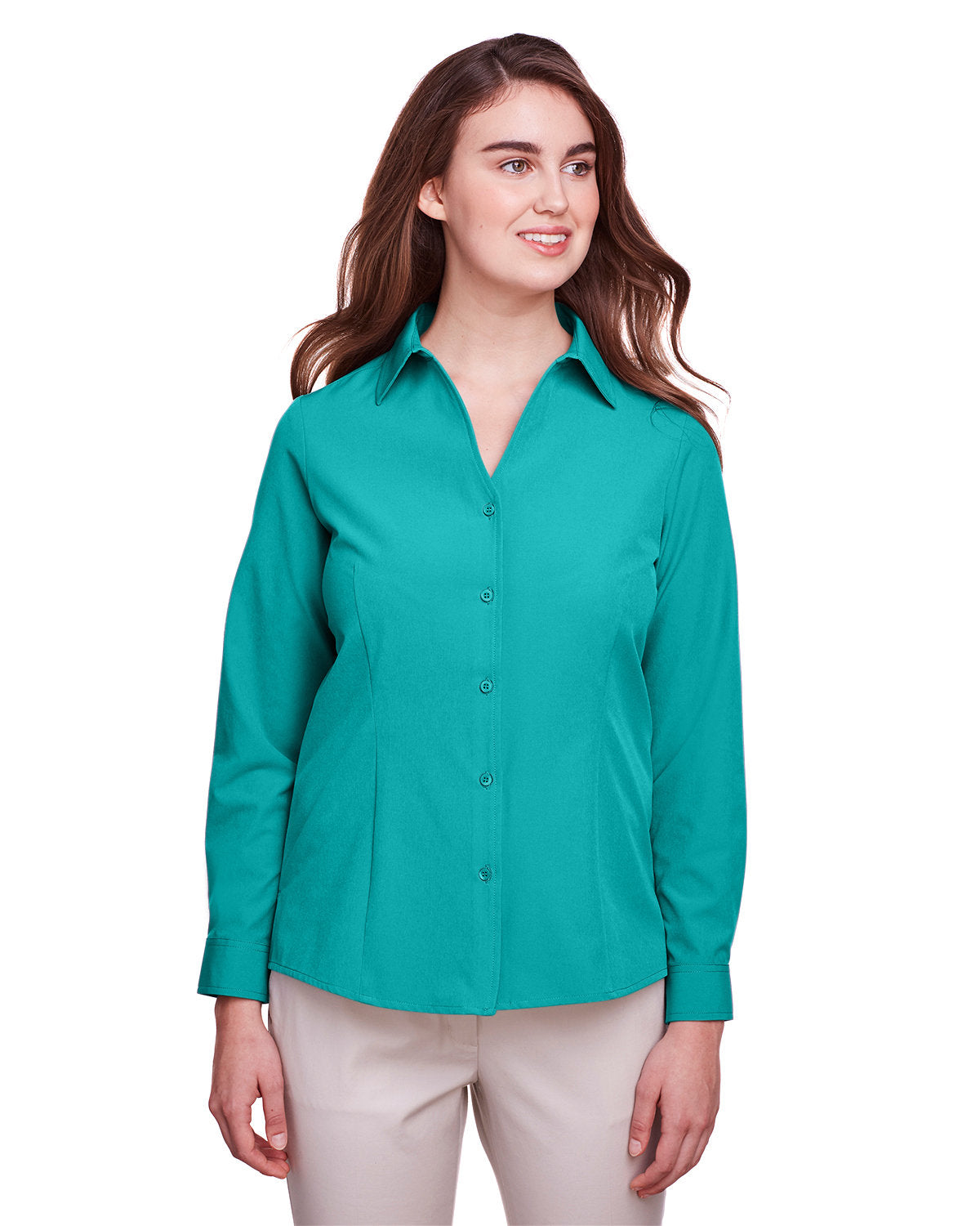 Enduring Elegance: UltraClub Ladies' Bradley Performance Woven Shirt