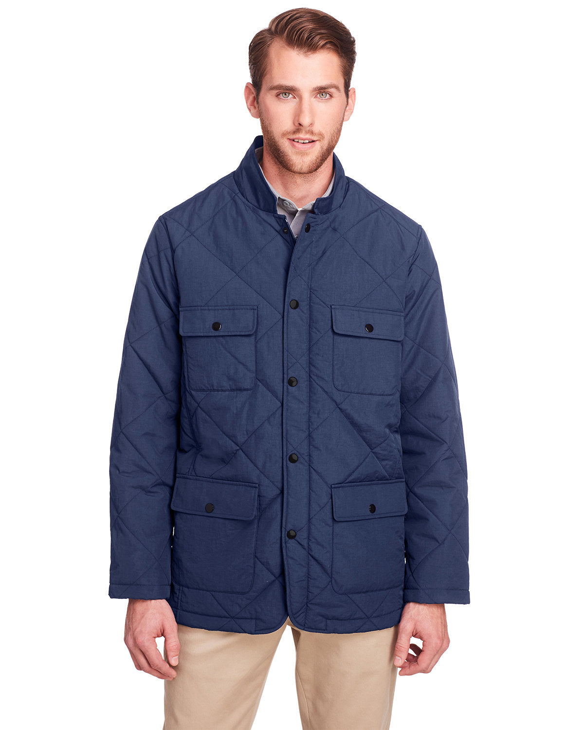 Classic Sophistication: UltraClub Men's Dawson Quilted Hacking Jacket