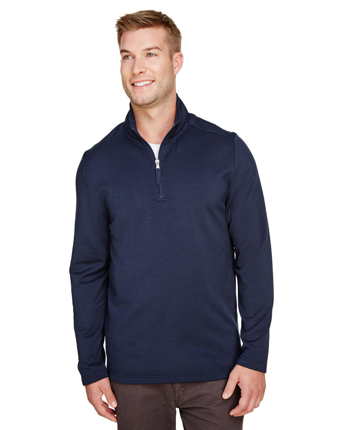 Coastal Comfort: UltraClub Men's Coastal Pique Fleece Quarter-Zip