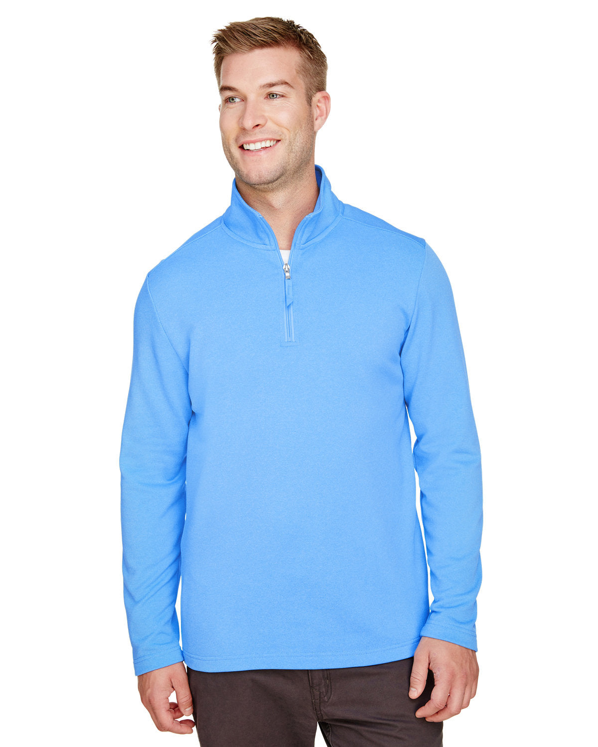 Coastal Comfort: UltraClub Men's Coastal Pique Fleece Quarter-Zip
