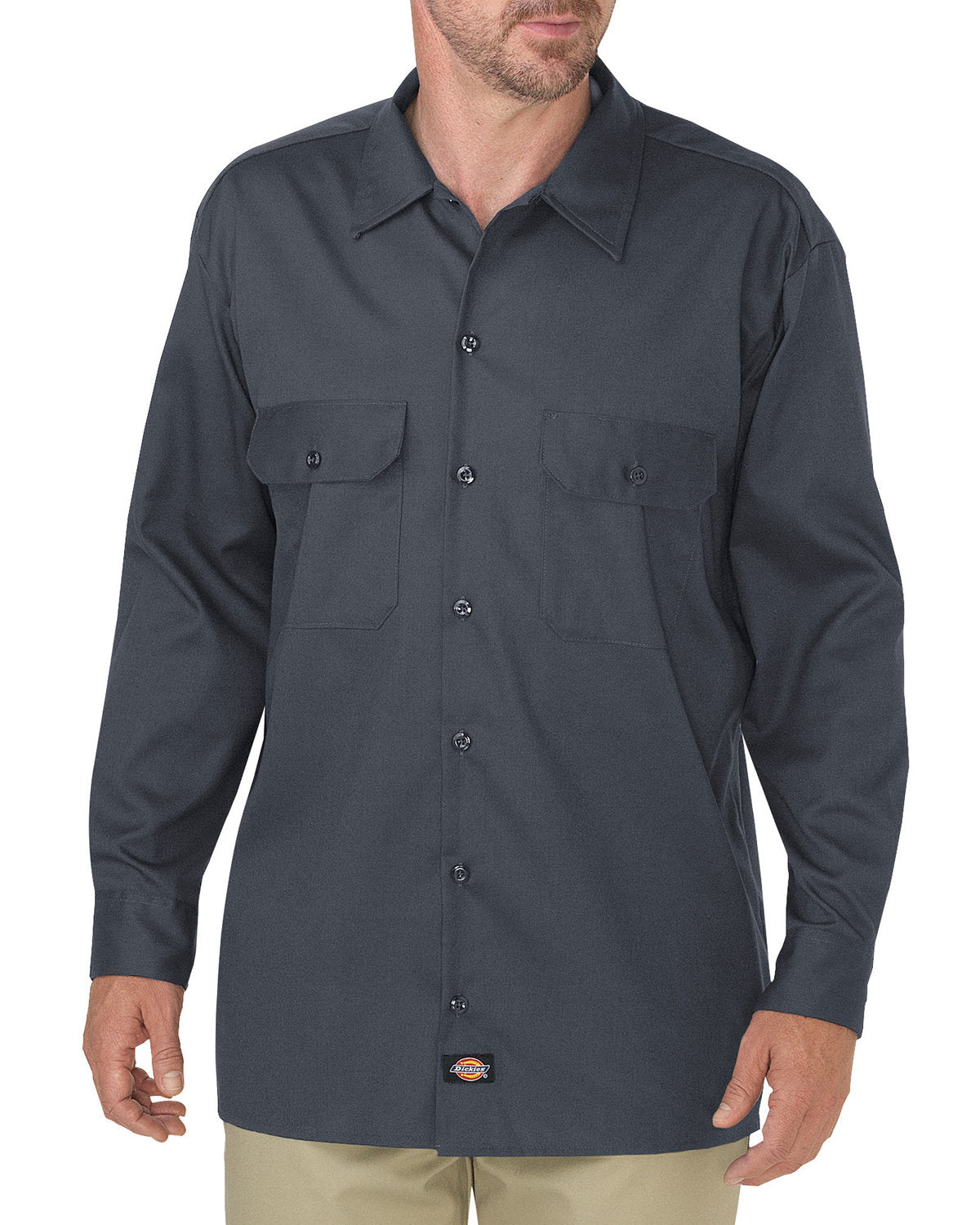 Dickies Men's FLEX Relaxed Fit Long-Sleeve Twill Work Shirt WL675