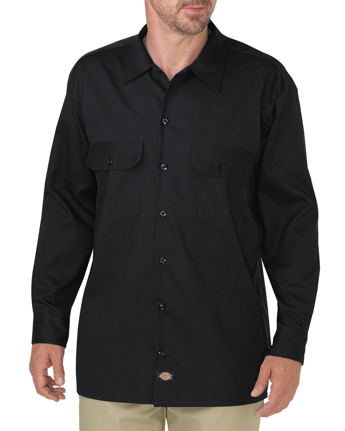 Dickies Men's FLEX Relaxed Fit Long-Sleeve Twill Work Shirt WL675