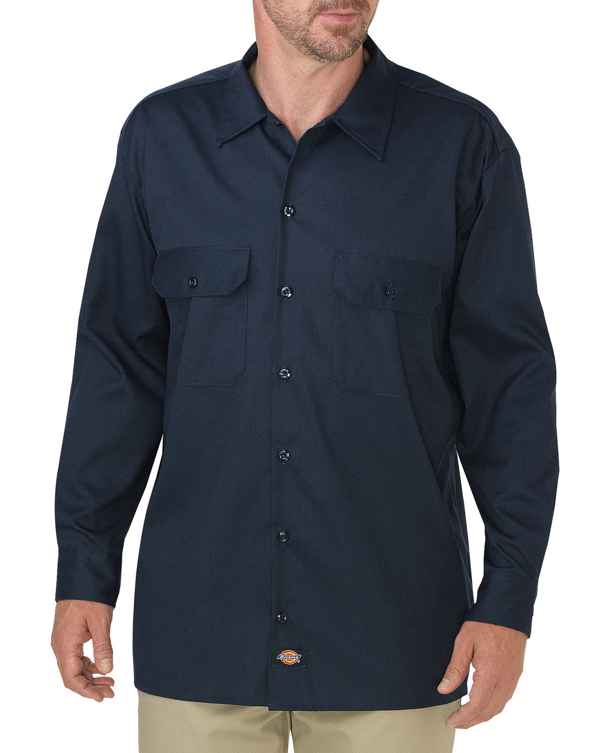 Dickies Men's FLEX Relaxed Fit Long-Sleeve Twill Work Shirt WL675