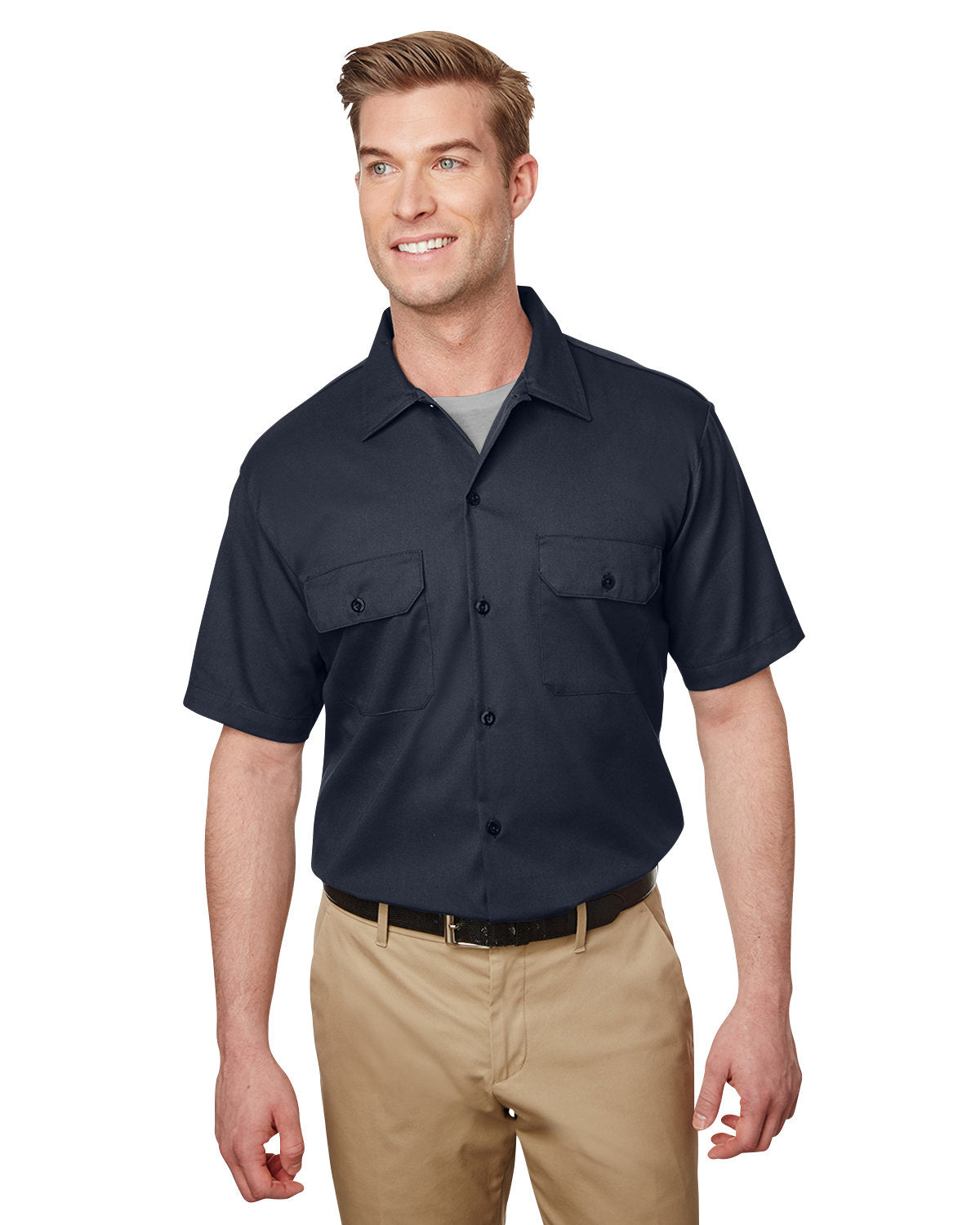Dickies Men's Short Sleeve Slim Fit Flex Twill Work Shirt WS673